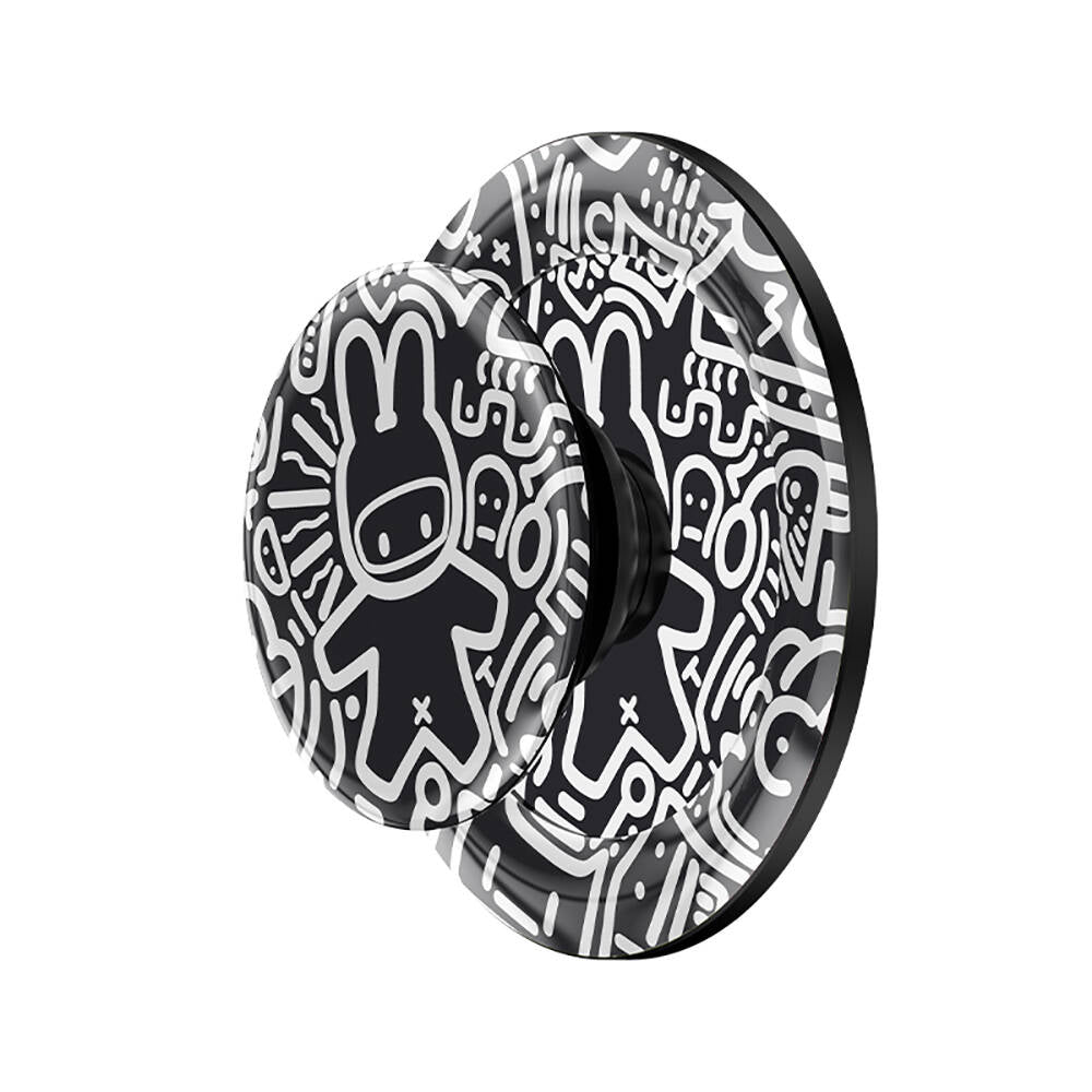 Benks Black and White Bunny Tasarımlı Magnetik Pop Soket Stand Benks Black and White Bunny Tasarımlı Magnetik Pop Soket Stand